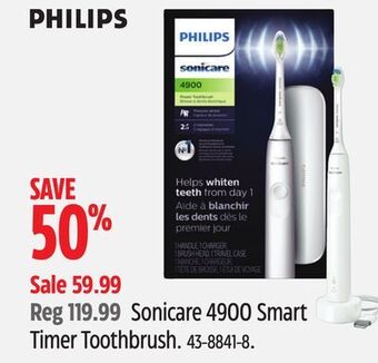 Canadian Tire Philips sonicare 4900 smart timer toothbrush offer
