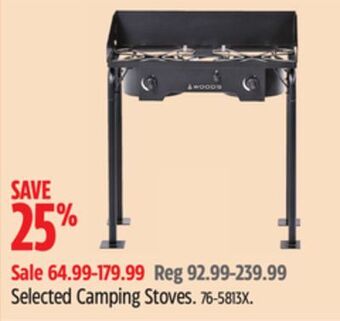 Canadian Tire Selected camping stoves offer