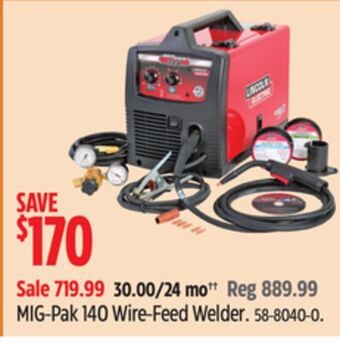 Canadian Tire Lincoln electric mig-pak 140 wire-feed welder offer