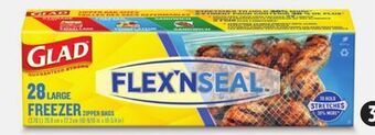 Canadian Tire Glad flex'nseal freezer bags, large, 28-ct offer
