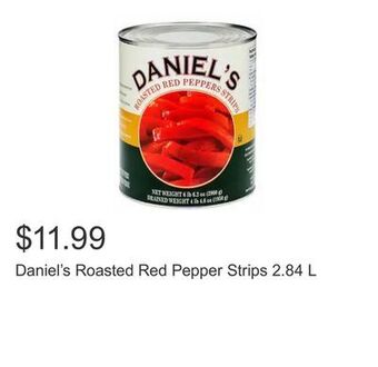 Costco Daniel's roasted red pepper strips 2.84 l offer