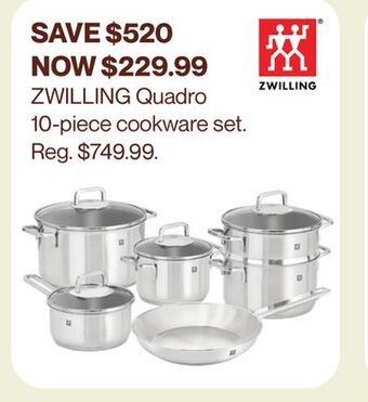 Hudson's Bay Zwilling quadro 10-piece cookware set offer