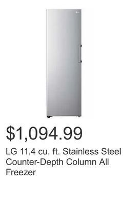 Costco Lg 11.4 cu. ft. stainless steel counter-depth column all freezer offer