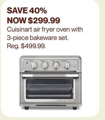 Hudson's Bay Cuisinart air fryer oven with 3-piece bakeware set offer