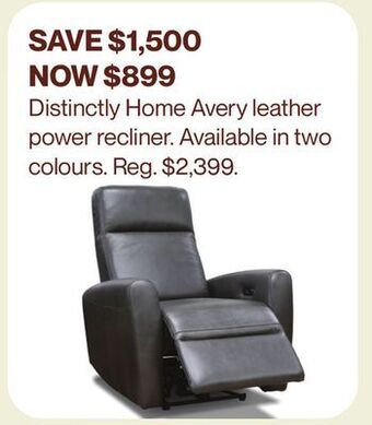 Hudson's Bay Distinctly home avery leather power recliner offer