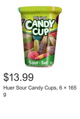 Costco Huer sour candy cups, 6 × 165 g offer