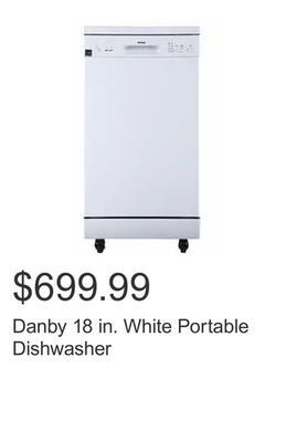 Costco Danby 18 in. white portable dishwasher offer