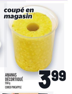 Metro Ananas décortiqué | cored pineapple offer