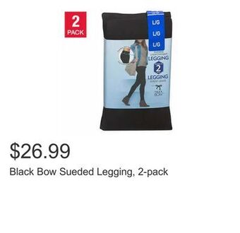 Costco Black bow sueded legging, 2-pack offer