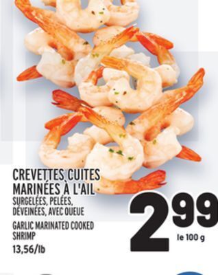 Metro Crevettes cuites marinées à l'ail | garlic marinated cooked shrimp offer