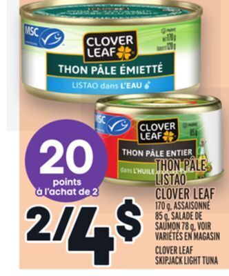 Metro Thon pâle listao clover leaf | clover leaf skipjack light tuna offer