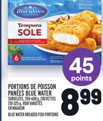 Metro Portions de poisson panées blue water | blue water breaded fish portions offer