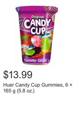 Costco Huer candy cup gummies, 6 × 165 g (5.8 oz.) offer