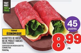 Metro Alouettes de boeuf ou de poulet farcies | stuffed beef or chicken alouettes offer