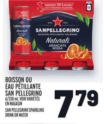 Metro Boisson ou eau pétillante san pellegrino | san pellegrino sparkling drink or water offer