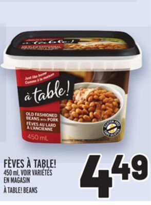 Metro Fèves à table! | à table! beans offer