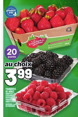 Metro Framboises ou mûres | raspberries, blackberries offer