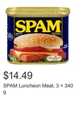 Costco Spam luncheon meat, 3 × 340 g offer