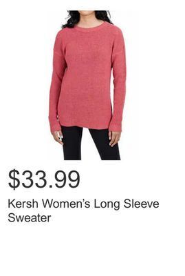 Costco Kersh women's long sleeve sweater offer