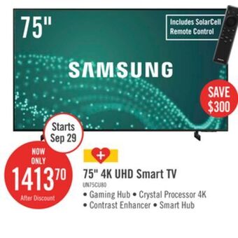 The Brick Samsung 75 cu8000 crystal uhd 4k smart tv offer