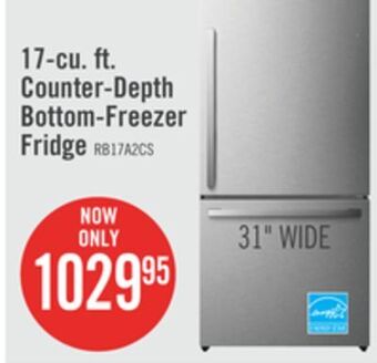 The Brick Hisense 17 cu. ft. counter-depth bottom-mount refrigerator - rb17a2cse offer