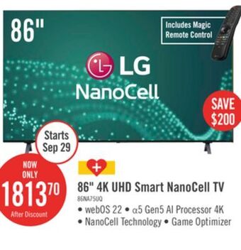 The Brick Lg 86 nanocell nano75 led 4k uhd smart webos tv offer