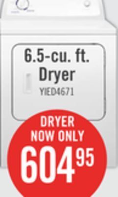 The Brick Inglis 6.5 cu. ft. electric dryer with automatic drying control yied4671ew offer