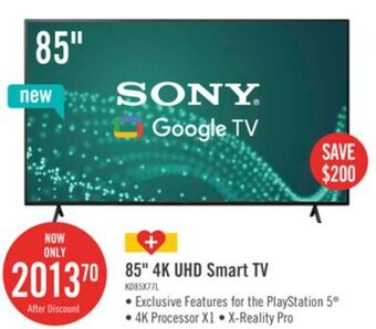 The Brick Sony 85 x77l 4k hdr led google tv offer