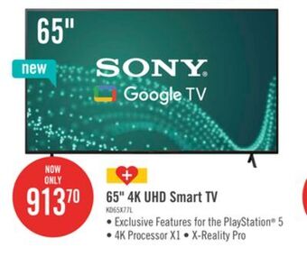 The Brick Sony 65 x77l 4k hdr led google tv offer