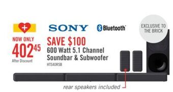 The Brick Sony 5.1-channel 600 w home cinema package - 4a5573 offer