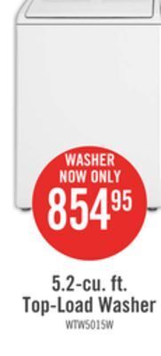 The Brick Whirlpool 5.2 cu. ft. top-load washer with built-in faucet - wtw5015lw offer