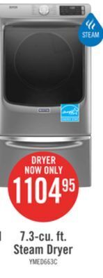The Brick Maytag 7.3 cu. ft. front-load electric dryer with extra power and steam ymed6630hc offer