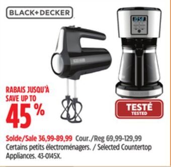 Canadian Tire Black & decker selected countertop appliances offer