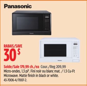 Canadian Tire Panasonic 1.3 cu-ft microwave offer