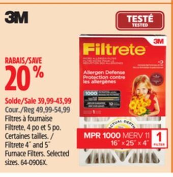 Canadian Tire 4 and 5 furnace filters offer