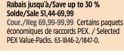Canadian Tire Waterline selected pex value-packs offer