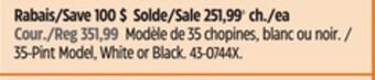 Canadian Tire Midea 35-pint model, white or black offer