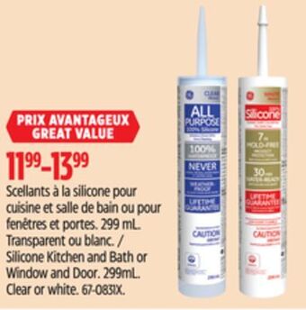 Canadian Tire Ge silicone kitchen and bath or window and door offer