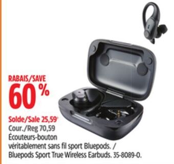 Canadian Tire Bluehive bluepods sport true wireless earbuds offer