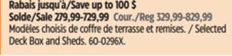 Canadian Tire Selected keter deck box and sheds offer
