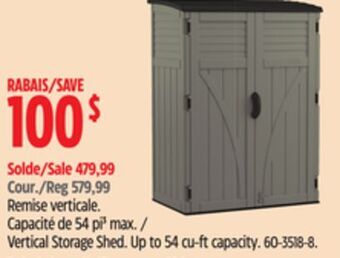 Canadian Tire Vertical storage shed offer