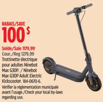 Canadian Tire Segway ninebot max g30p adult electric kickscooter offer