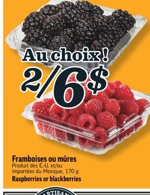 Marché Richelieu Framboises ou mûres | raspberries or blackberries offer