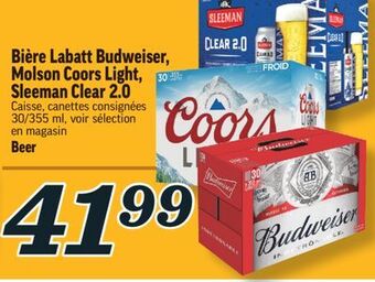 Marché Richelieu Bière labatt budweiser, molson coors light, sleeman clear 2.0 | beer offer
