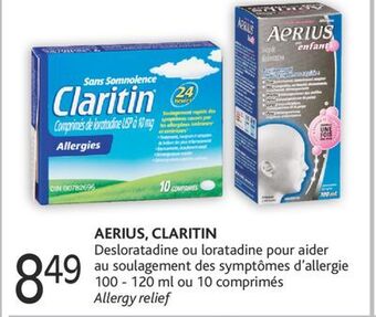 Brunet Aerius, claritin desloratadine ou loratadine pour aider au soulagement des symptômes d'allergie offer