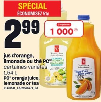 Provigo Jus d'orange, limonade ou thé pc, 1,54 l offer
