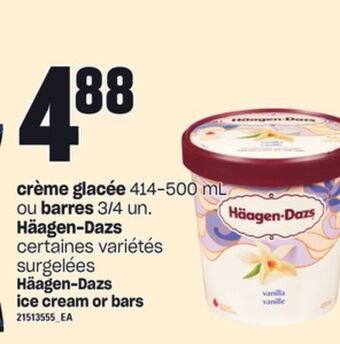 Provigo Crème glacée 414-500 ml ou barres häagen-dazs offer