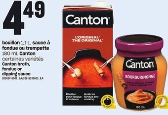 Provigo Bouillon, 1,1 l, sauce à fondue ou trempette, 180 ml canton offer