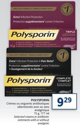 Brunet Polysporin crèmes ou onguents antibiotiques sélectionnés avec ou sans analgésique offer