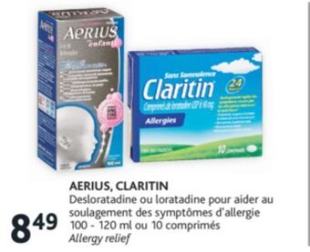 Brunet Aerius, claritin desloratadine ou loratadine pour aider au soulagement des symptômes d'allergie offer